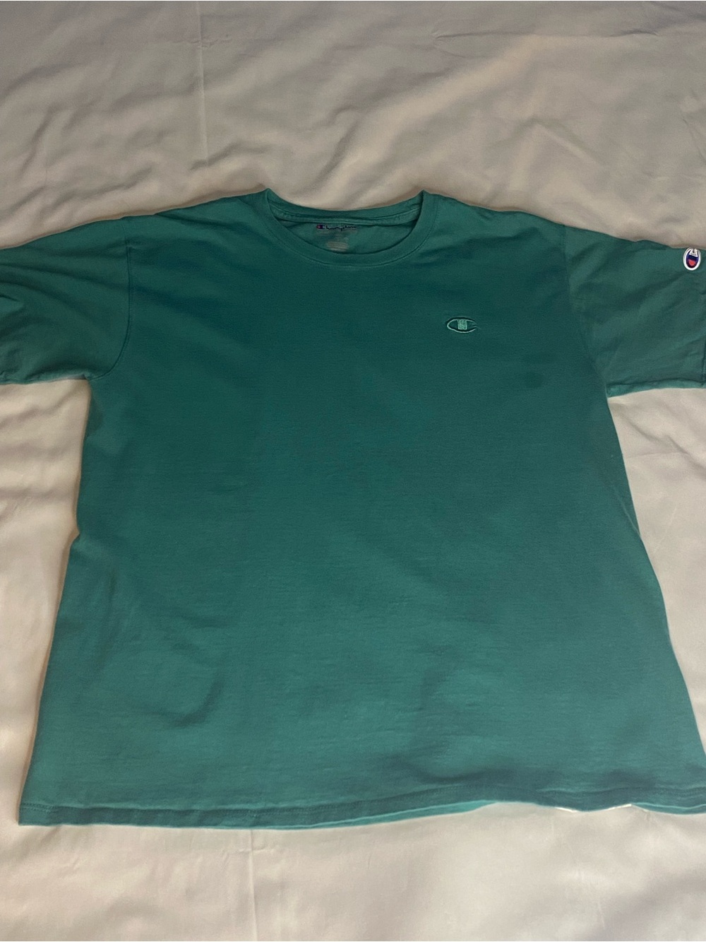 MensChampion Short-Sleeve Crewneck Tee in Teal Green Size M.